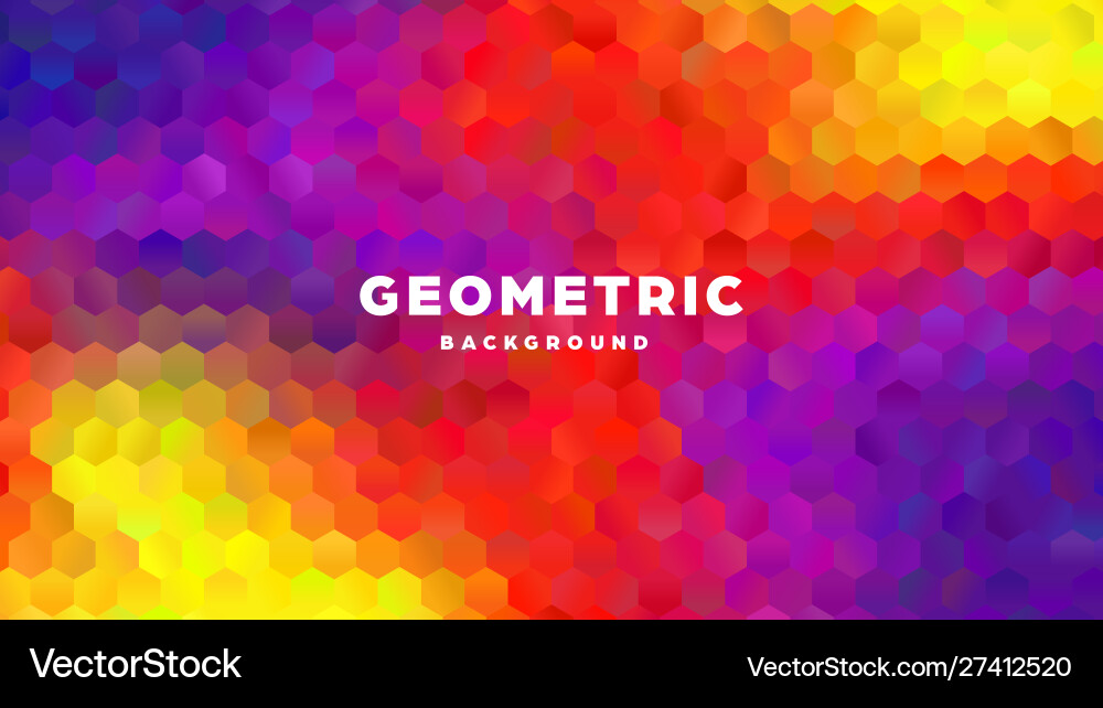 Hexagonal polygonal abstract background colorful vector image