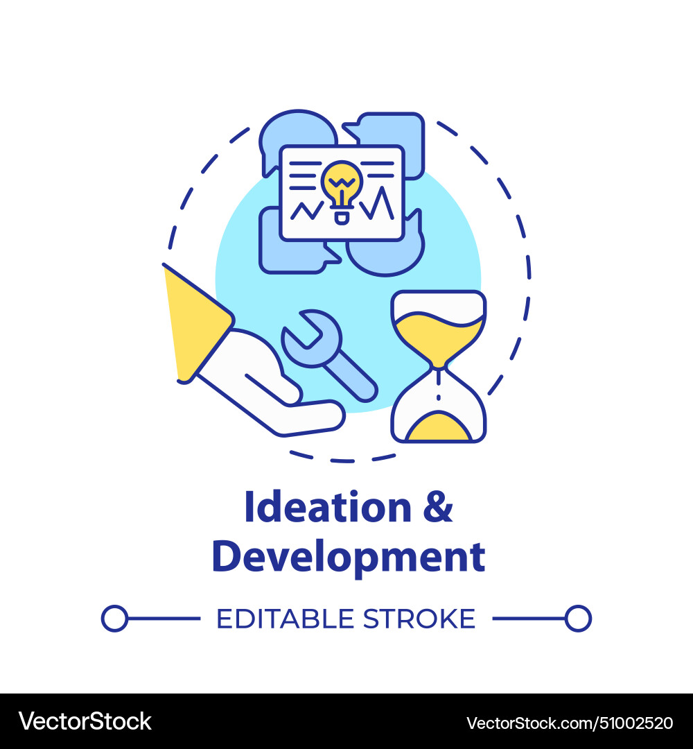 Ideation and development multi color concept icon Ideation and development multi color concept icon vector image