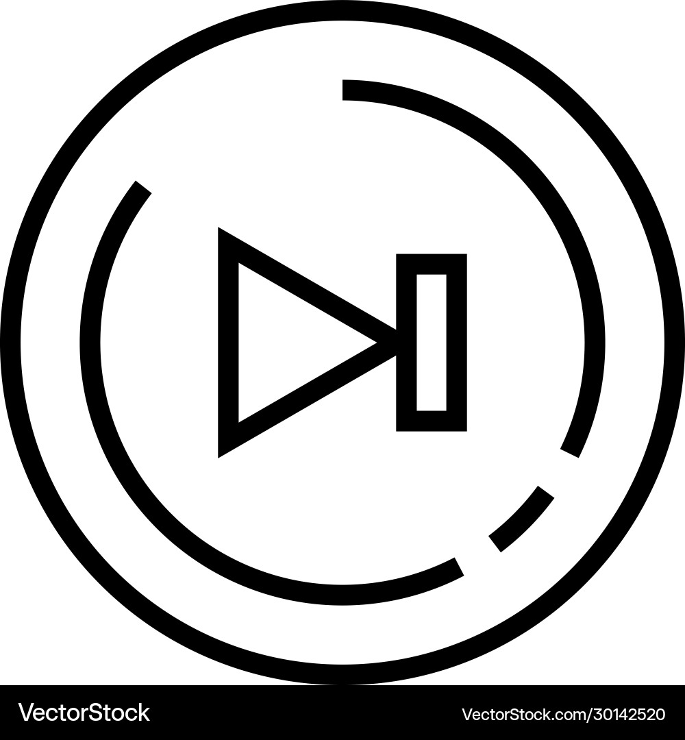 Line art pause button icon flat style symbol Vector Image