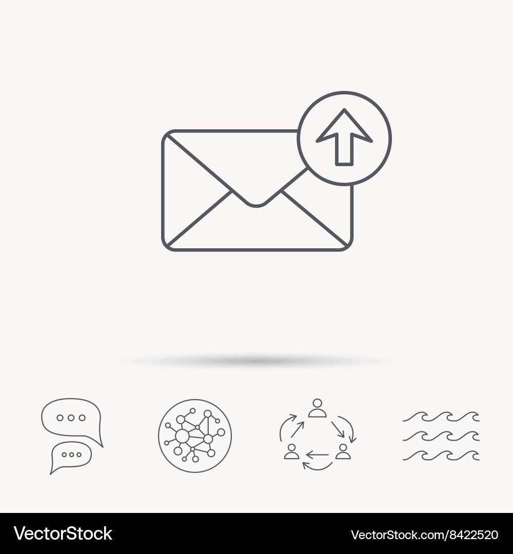 Mail outbox icon email message sign vector image
