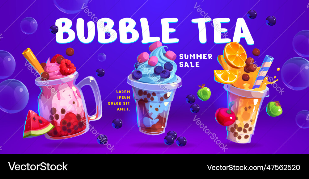 Milk coffee and tea bubble ice drink in cup Vector Image