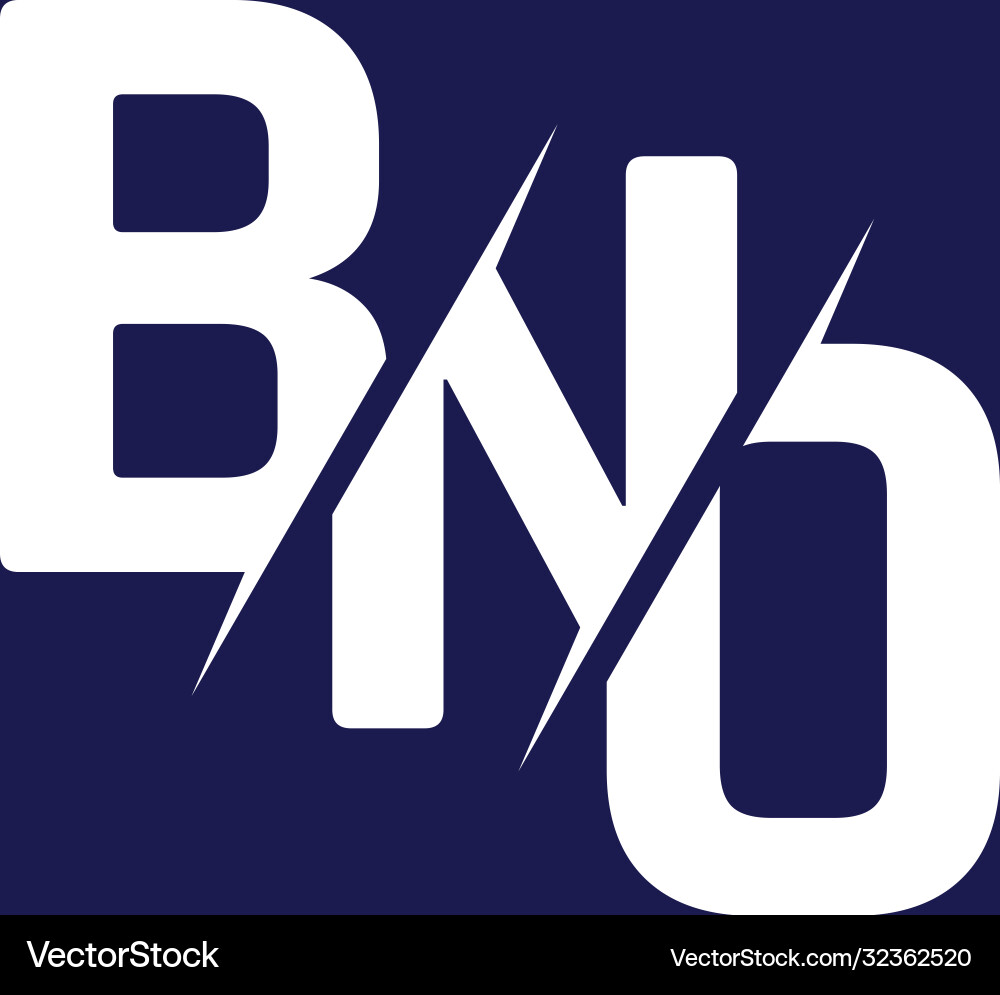 Monogram letters initial logo design bno vector image