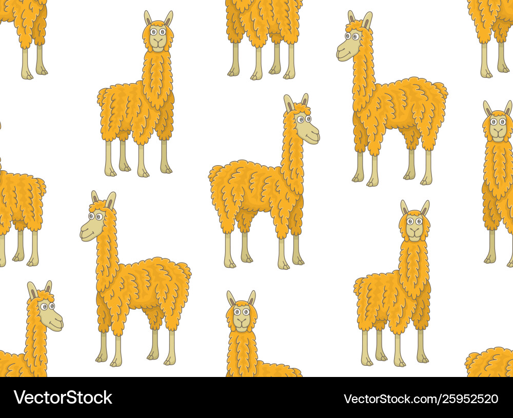 Seamless pattern with llamas Vector Image