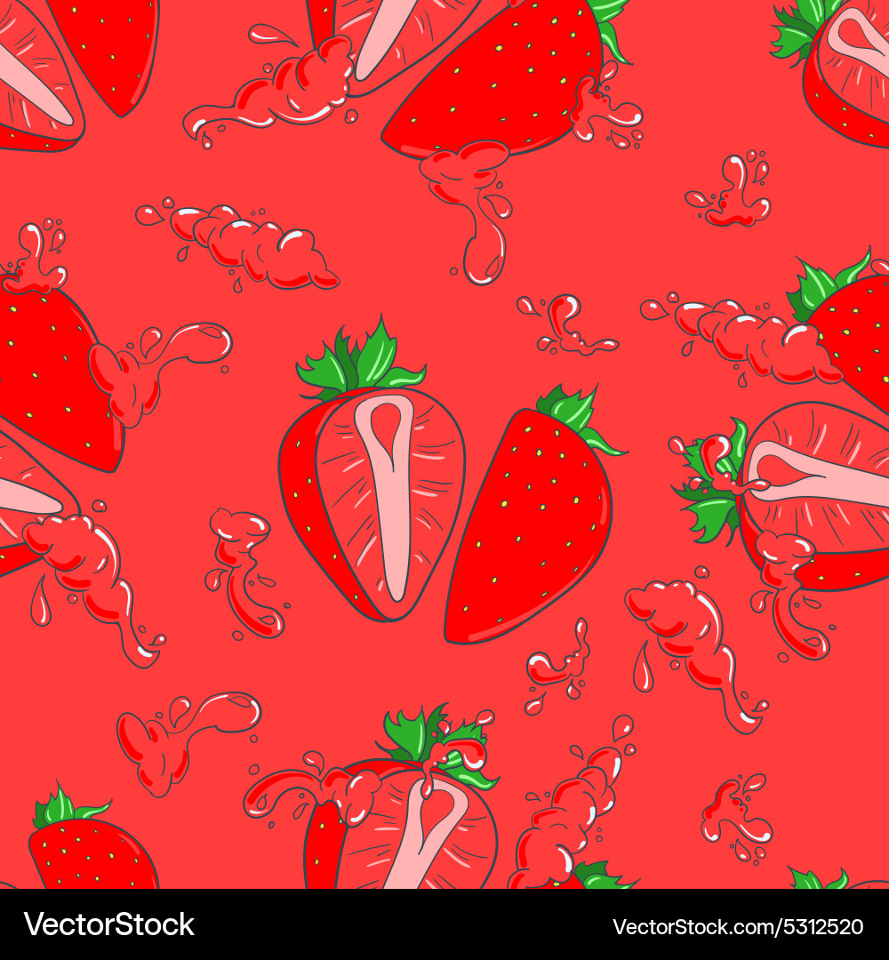 Seamless pattern with strawberry Vector Image