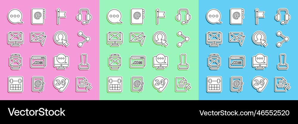Set line document and cursor stamp share Set line document and cursor stamp share vector image