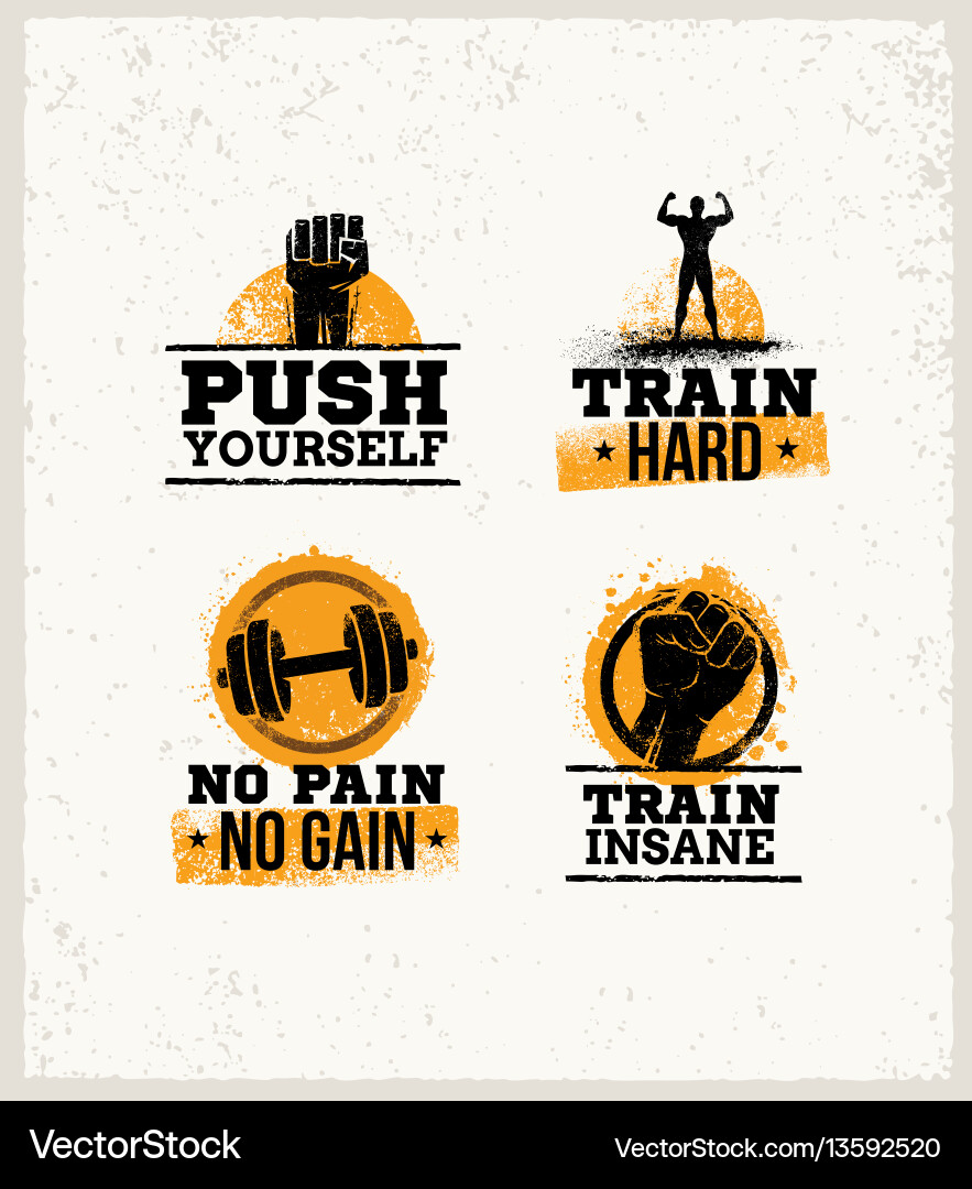 Starkes Fitness-Studio Trainingsmotivation Design Starkes Fitness-Studio Trainingsmotivation Design vektorbild