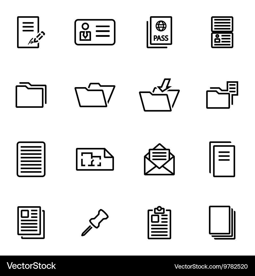 Thin line icons - folder vector image