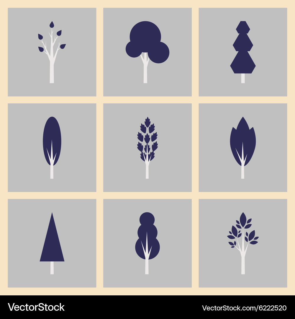 Tree Icons - Forest Collection vector image