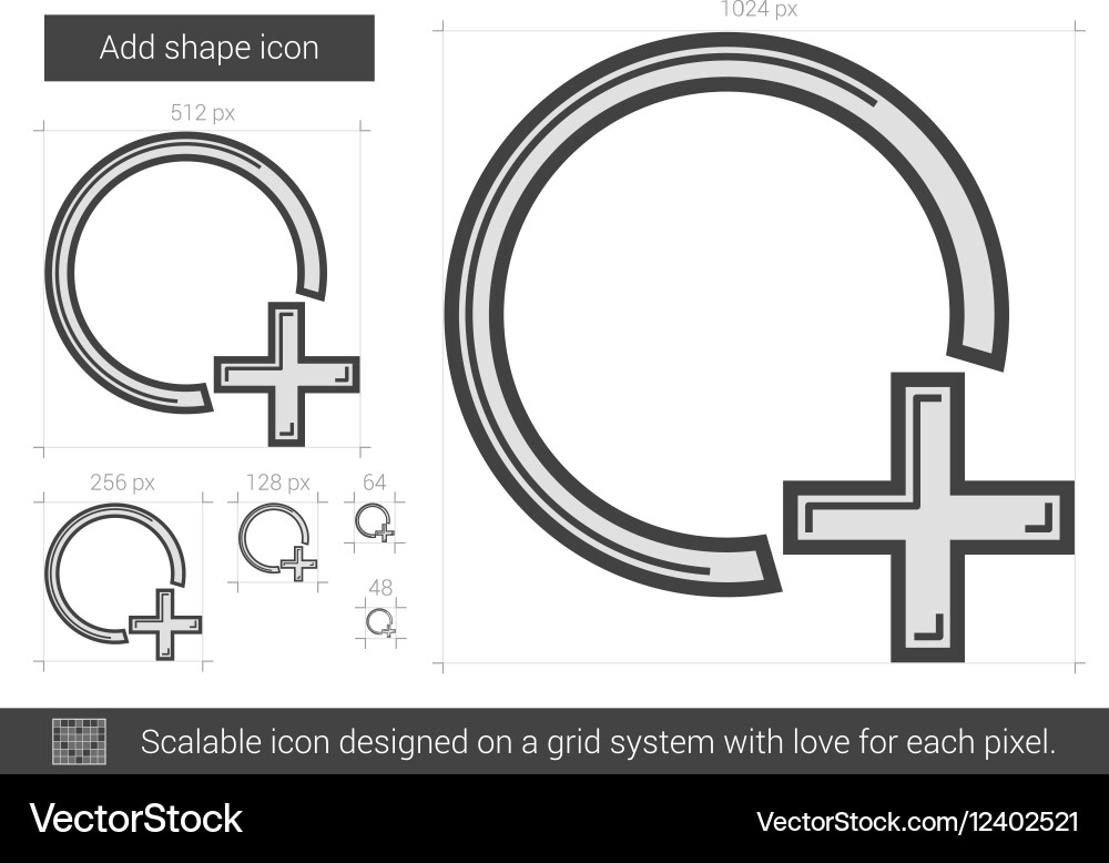Add shape line icon vector image