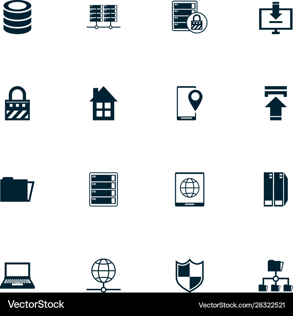 Bundle data center set icons Bundle data center set icons vector image