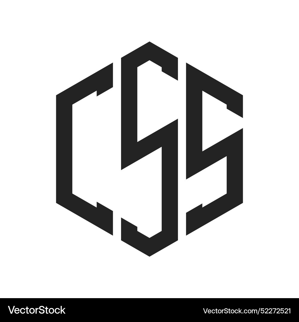Css logo design initial letter monogram vector image