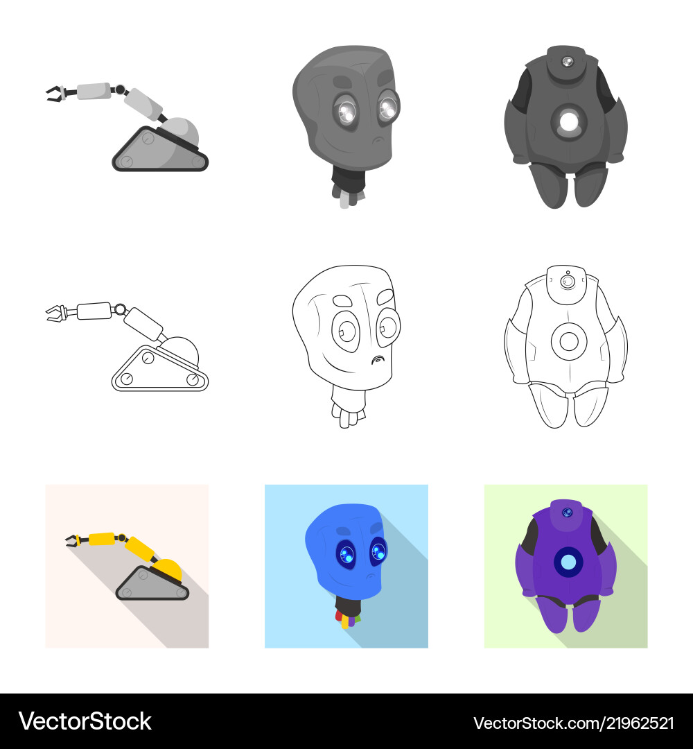 Design of robot and factory logo Vector Image