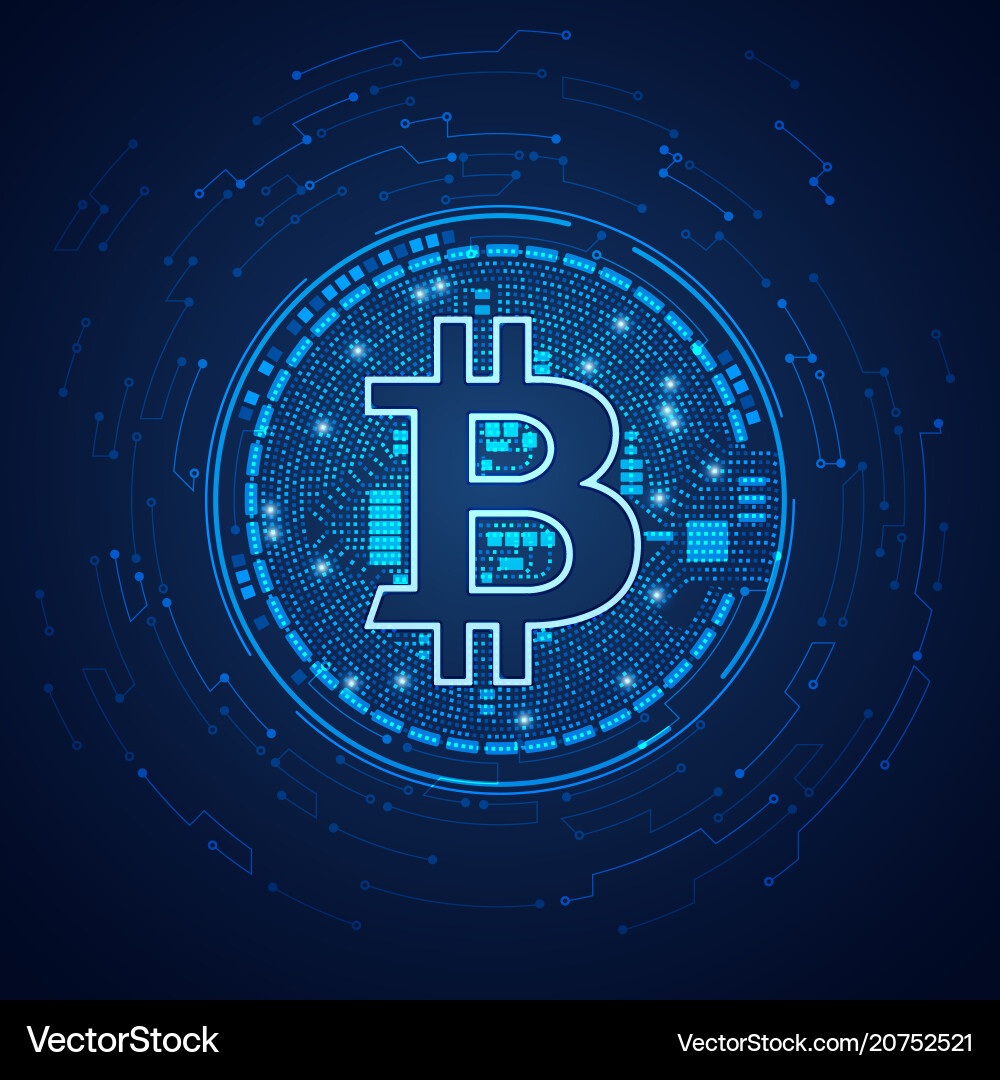 Digital Bitcoin Network Vector Image