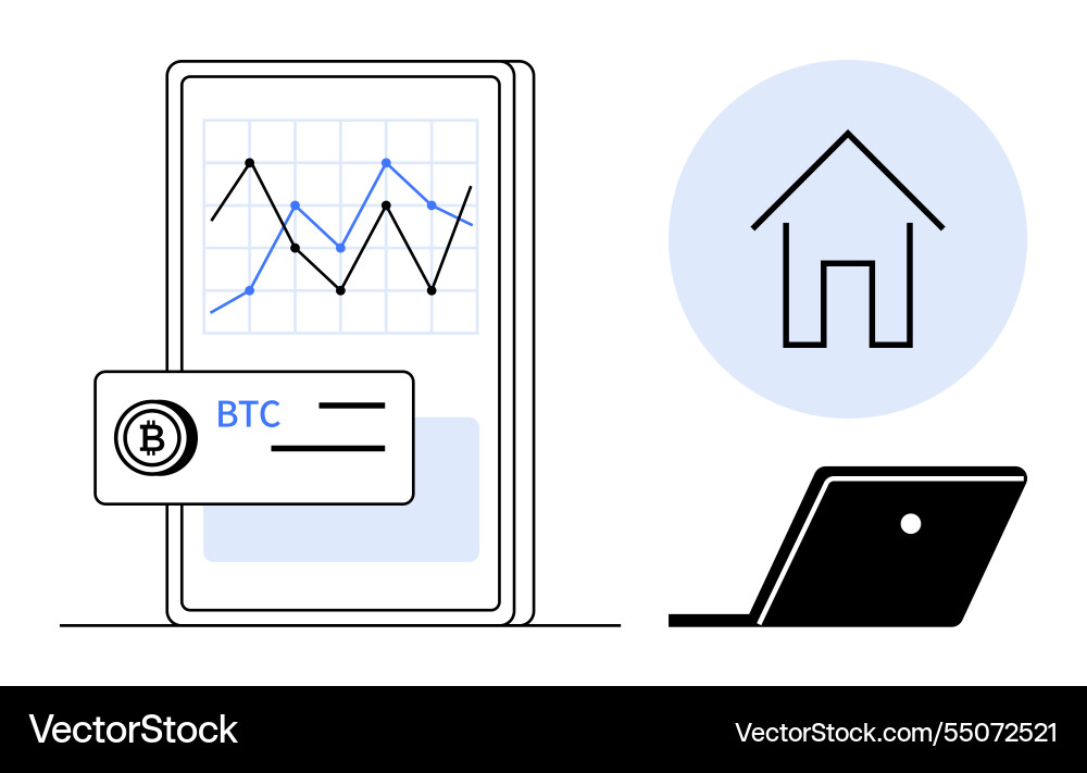 Digital financial dashboard with bitcoin Digital financial dashboard with bitcoin vector image