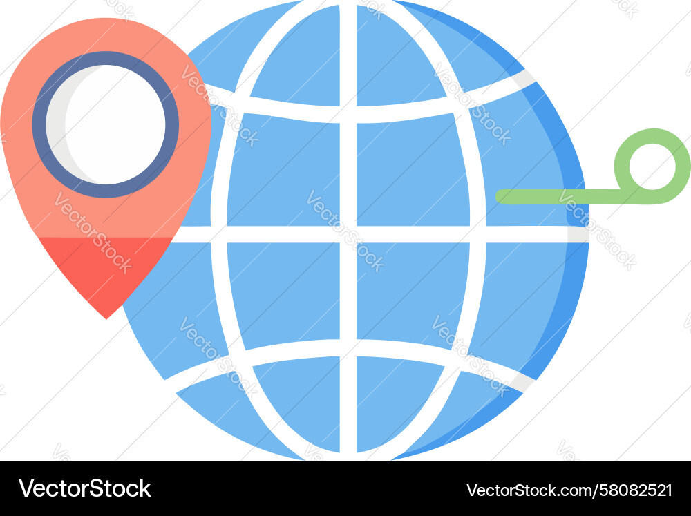 Global Location Marker on World Map Vector Image