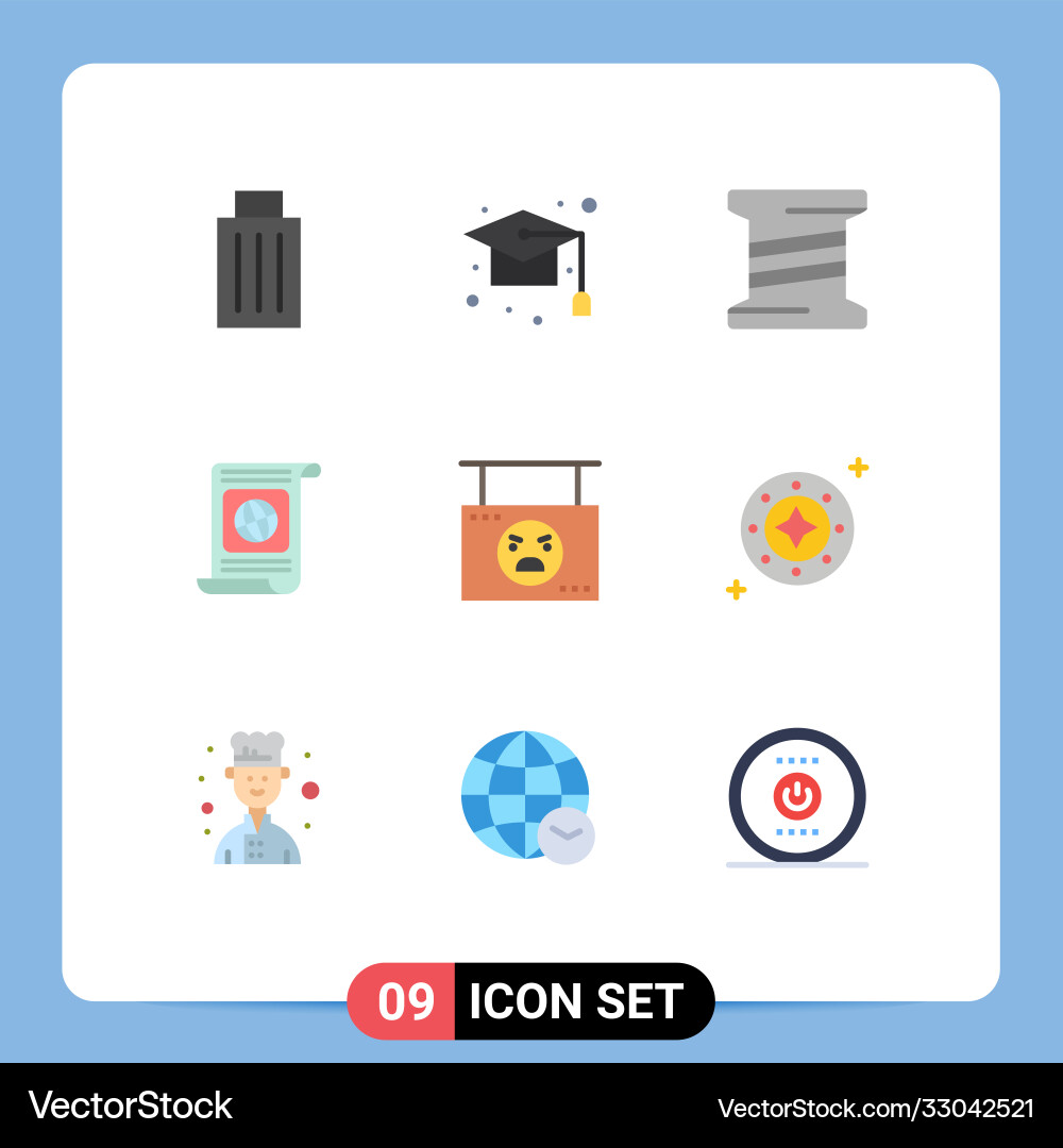 Group 9 modern flat colors set for file target vector image