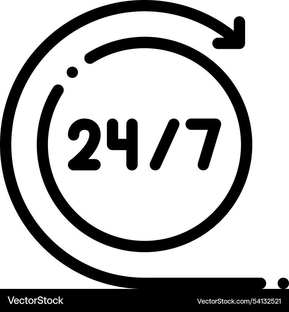 Hours icon thin linear style design isolated Hours icon thin linear style design isolated vector image