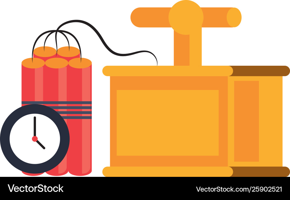 Mining tnt detonator with timer symbol vector image