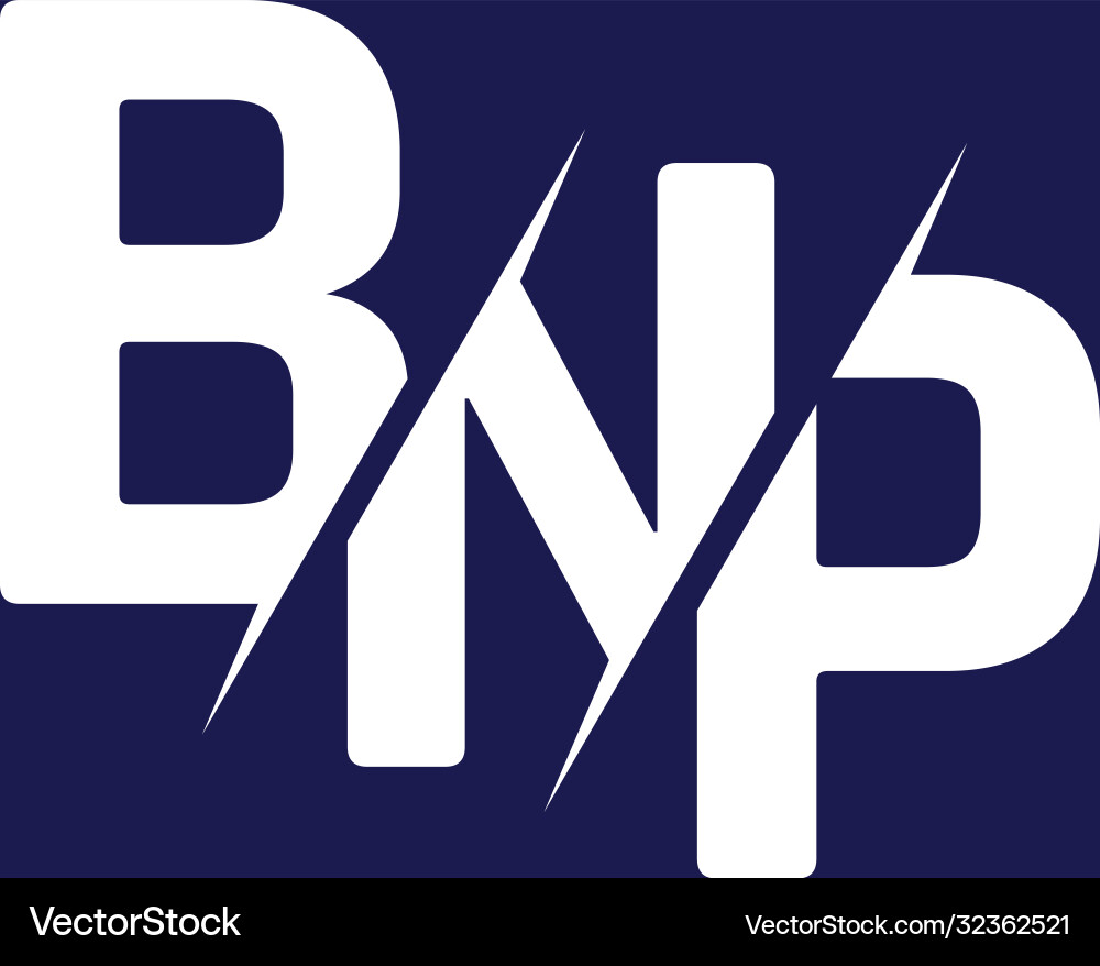 Monogram letters initial logo design bnp vector image
