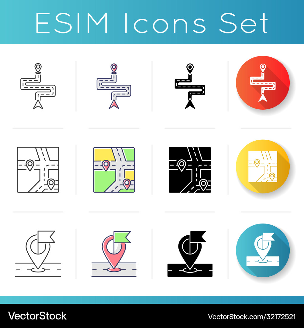 Navigation icons set vector image