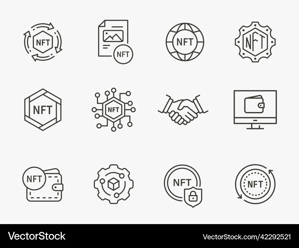 NFT Cryptocurrency Icon Set – Royalty-Free Vector | VectorStock