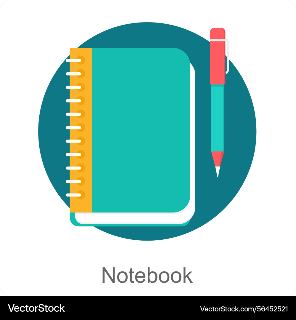 Notebook and study icon concept Vector Image