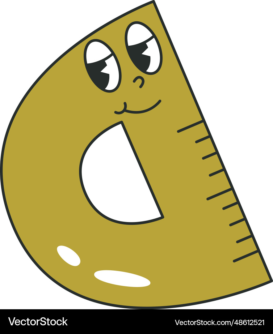 Protractor instrument character Vector Image