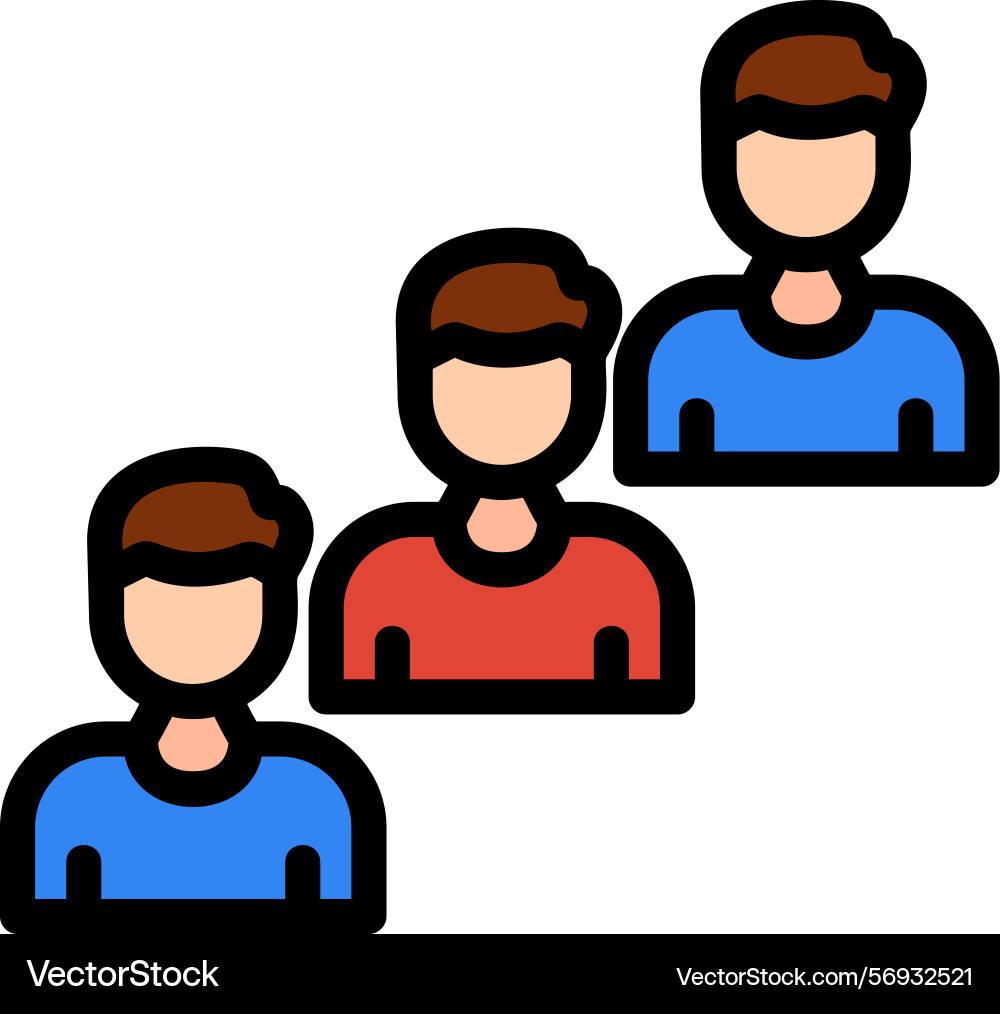 Queue line filled style icon design vector image
