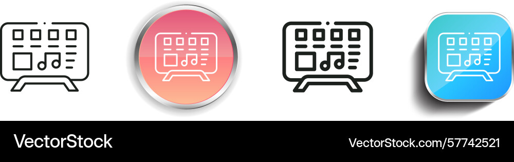 Radio station icon thin linear regular and button Vector Image