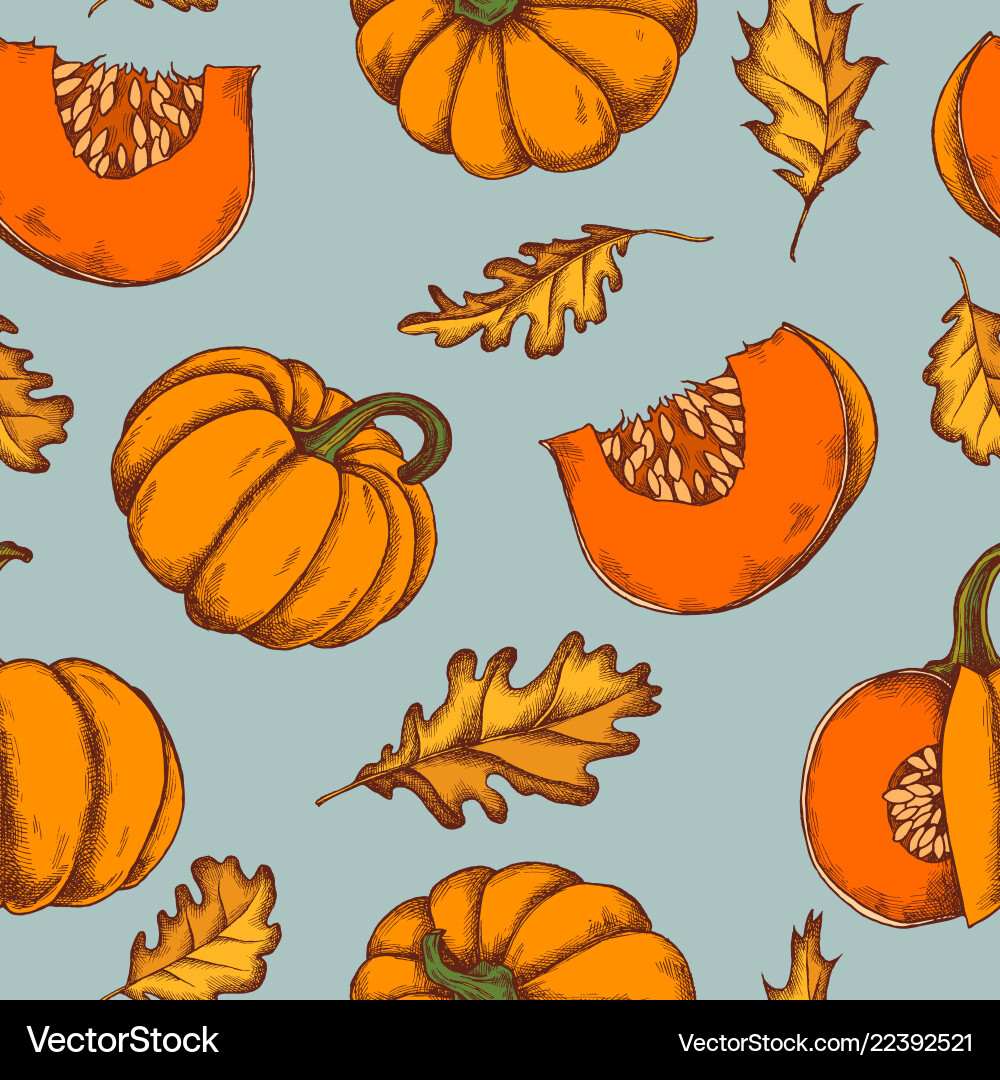 Seamless pattern of autumn hand Seamless pattern of autumn hand vector image
