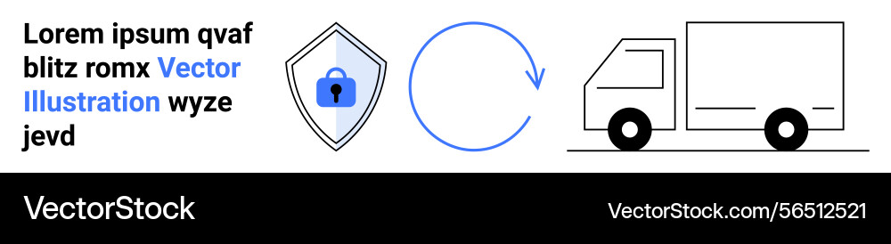 Secure delivery and logistics cycle with shield Secure delivery and logistics cycle with shield vector image