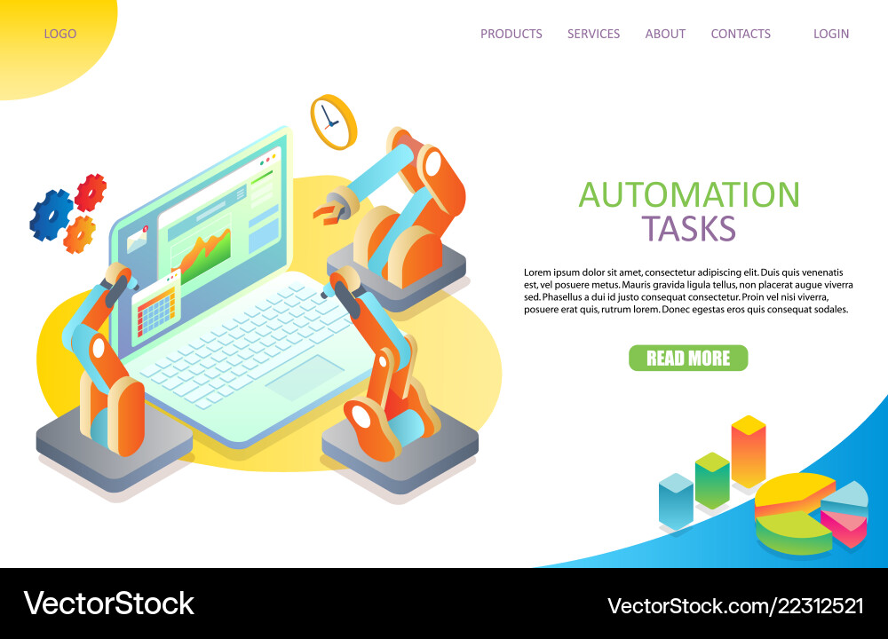 Task Automation Website Template vector image