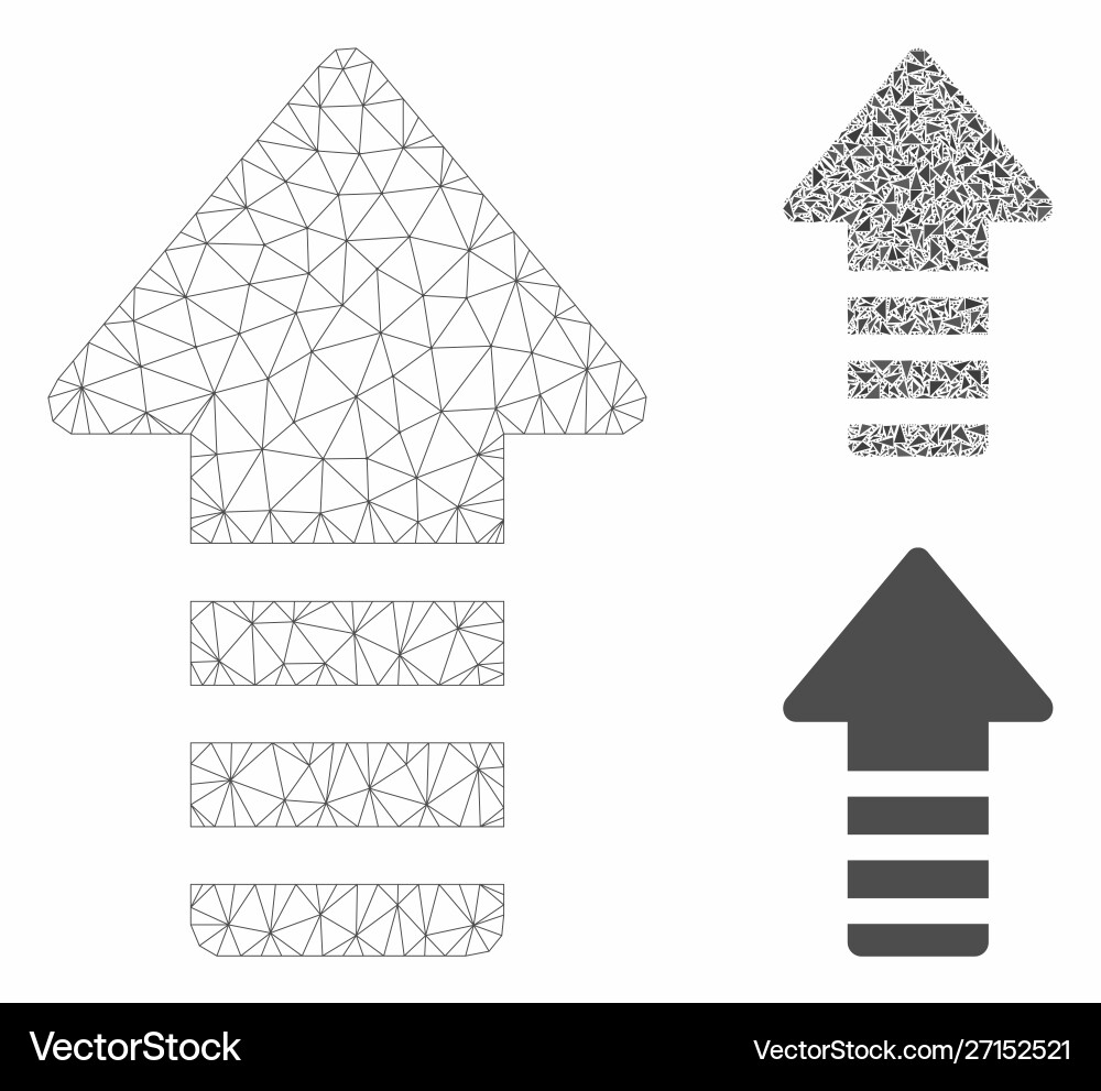 Update arrow mesh wire frame model Update arrow mesh wire frame model vector image
