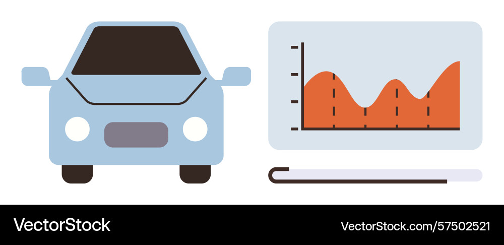 Vehicle and performance analytics concept with car Vector Image