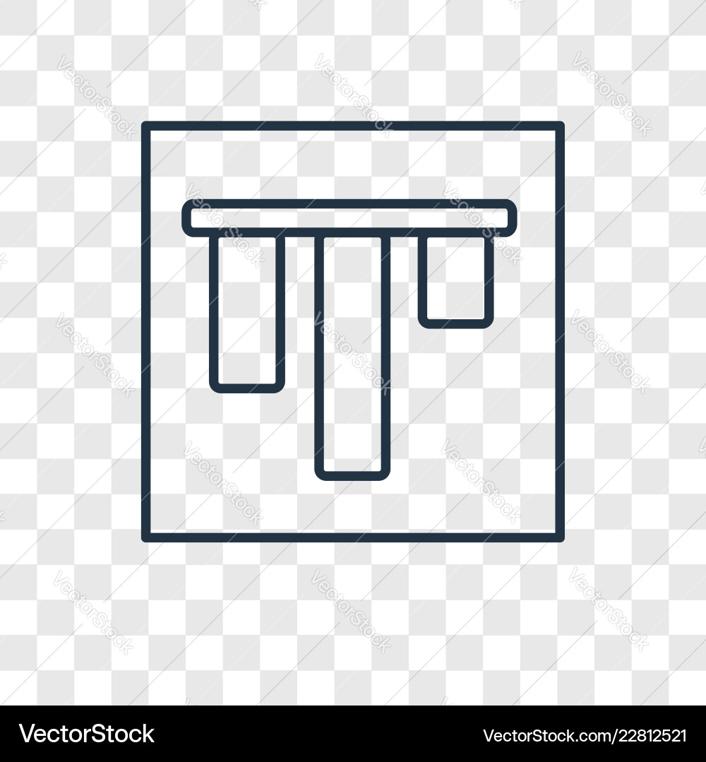 Vertical alignment concept linear icon isolated Vertical alignment concept linear icon isolated vector image