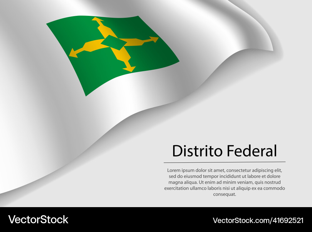 Wave flag of distrito federal is a state brazi Vector Image