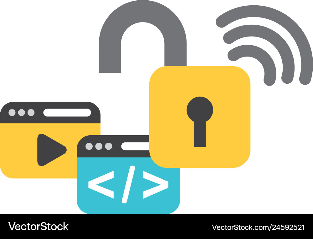 Website-Kodierung Internet Wifi Datensicherheit Website-Kodierung Internet Wifi Datensicherheit vektorbild