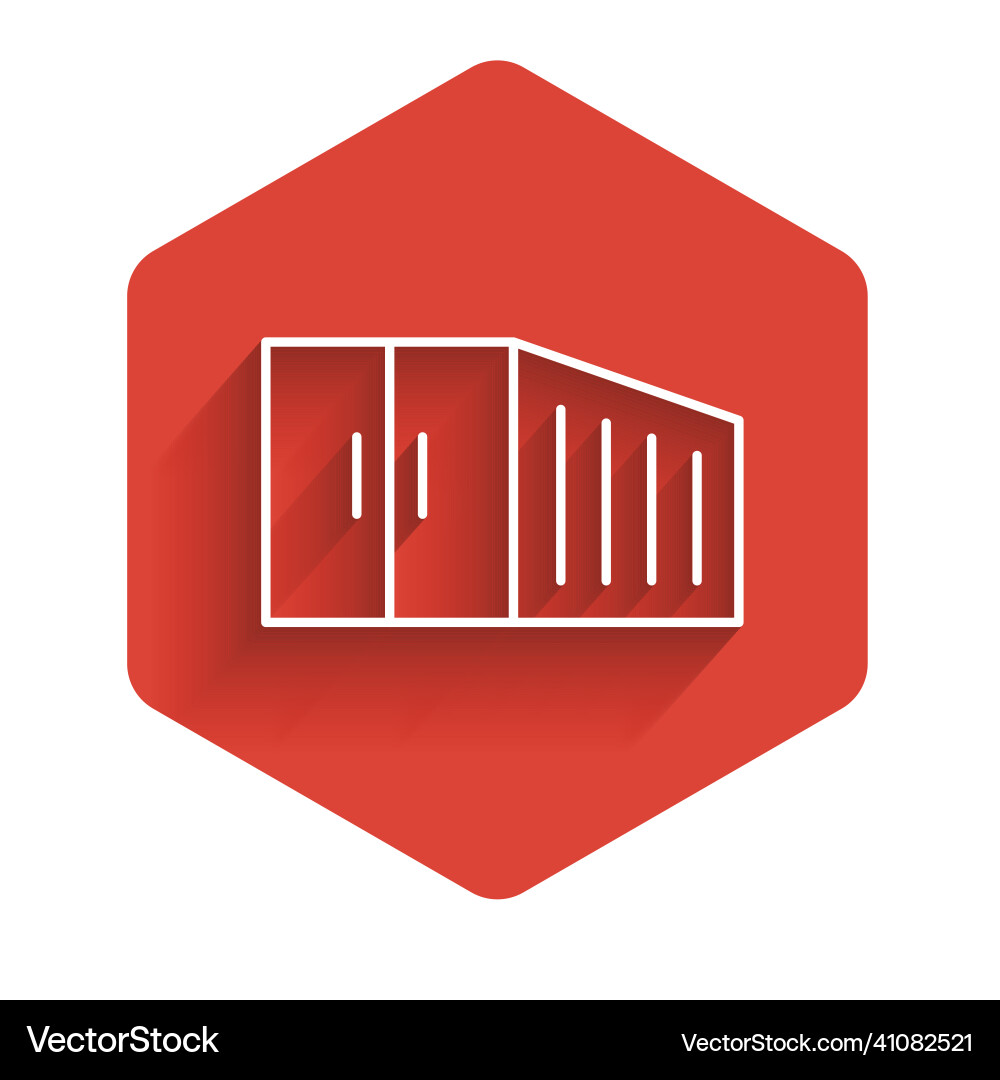 White line container icon isolated with long White line container icon isolated with long Vector Image