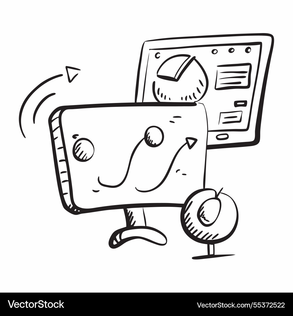 2d as network monitoring icon with a screen 2d as network monitoring icon with a screen vector image