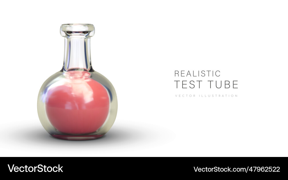 3d round flask with red substance laboratory 3d round flask with red substance laboratory vector image