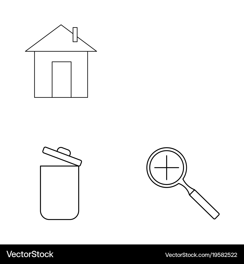 Basic elements outline icons set linear icon vector image