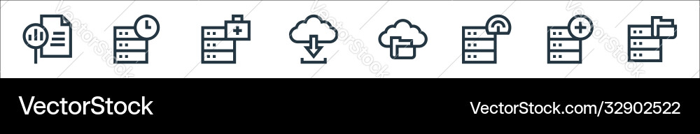 Big data line icons linear set quality Big data line icons linear set quality vector image