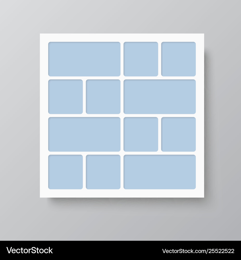 Collage twelve frames photos parts or pictures Collage twelve frames photos parts or pictures vector image