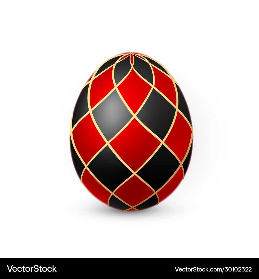 Color easter egg on white background red Color easter egg on white background red vector image