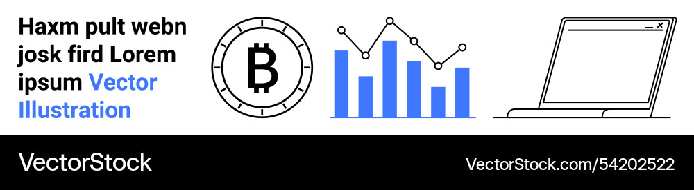 Cryptocurrency and data analytics symbol Cryptocurrency and data analytics symbol vector image