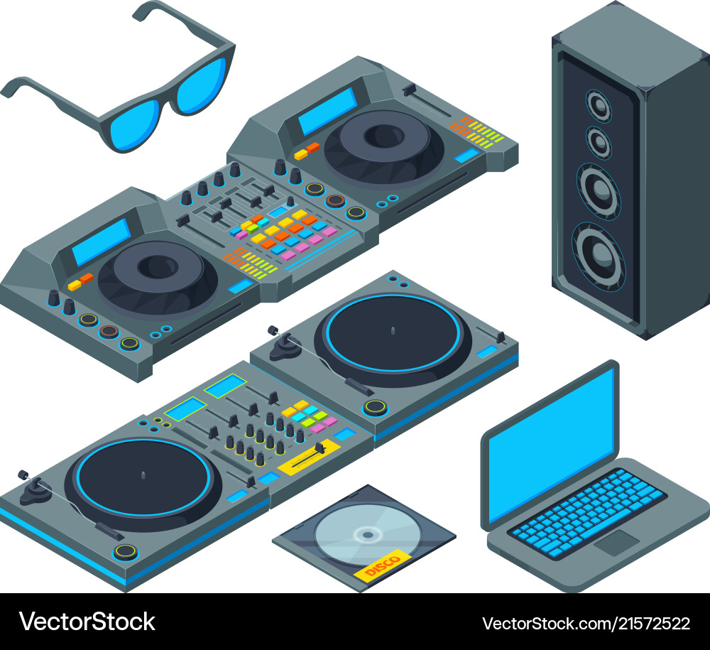 DJ Studio Music Equipment Vector Image