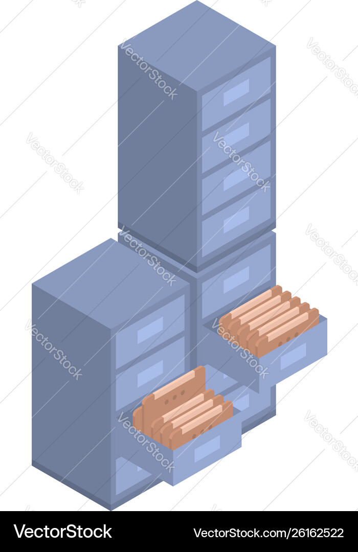 Files drawer icon isometric style Vector Image