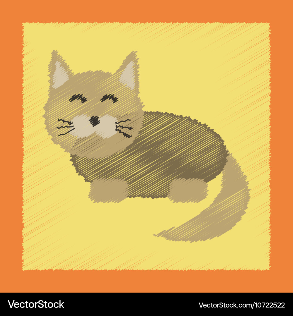 Flat shading style icon pet cat vector image