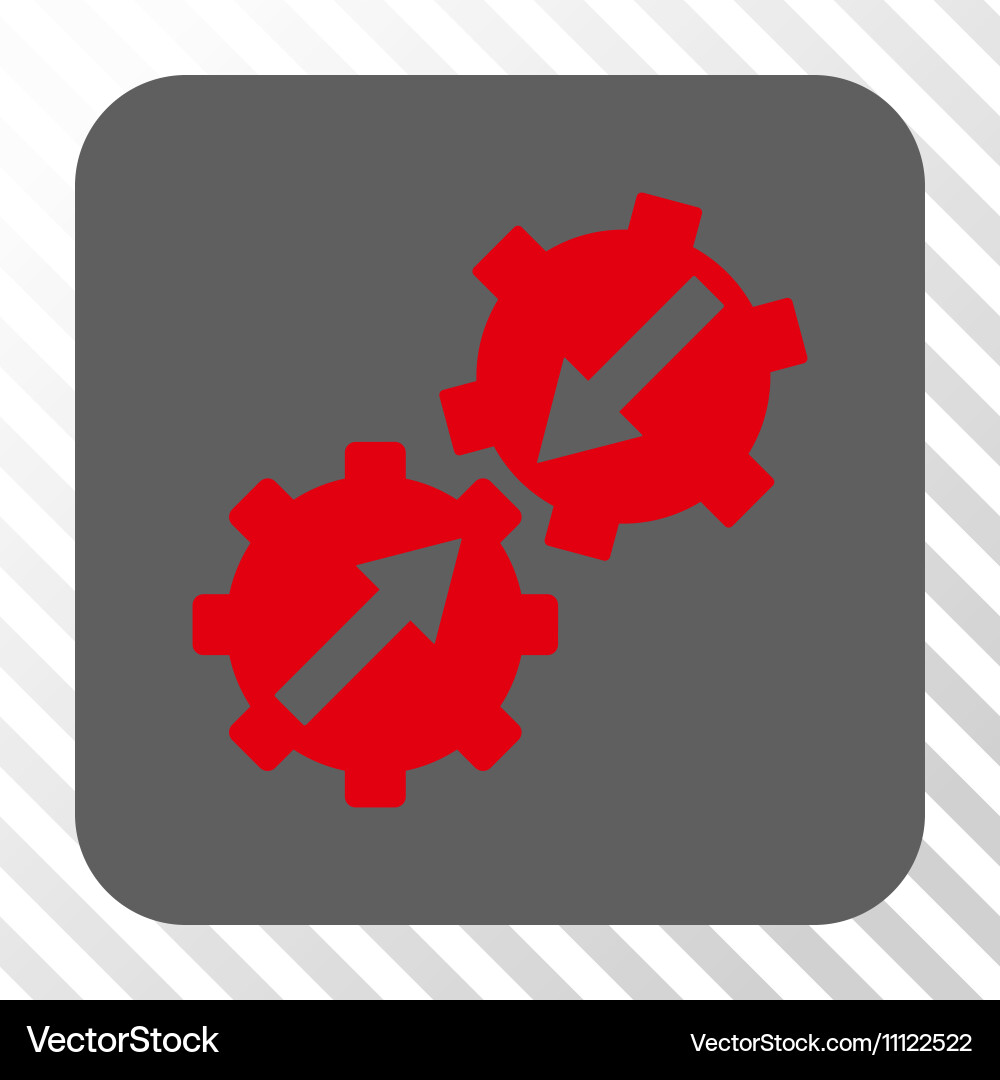 Gear integration rounded square button vector image