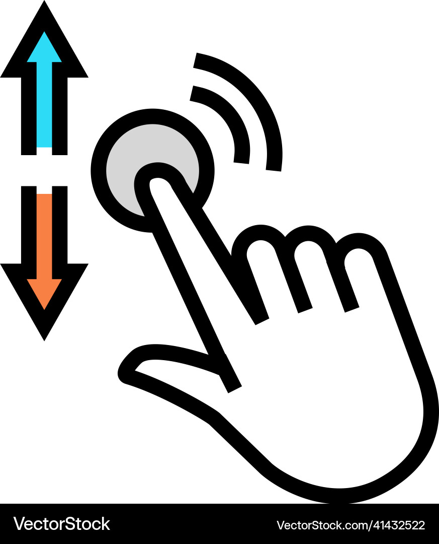 Gesture hand scroll color icon Gesture hand scroll color icon vector image